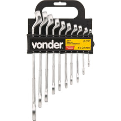 Jogo Chave Combinada 6-22mm Cromo Fosco 10 pçs Vonder