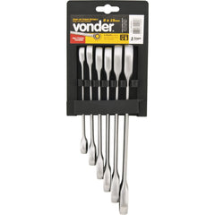 Jogo chave estrela c/ catraca 8-19mm vanád. c/ 6 pç Vonder