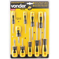 Jogo chave fenda e philips vanád. cabo anatômico c/ 10 pç