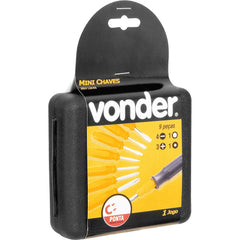 Jogo chave fenda e philips mini cromo vanádio c/ 9 pç Vonder