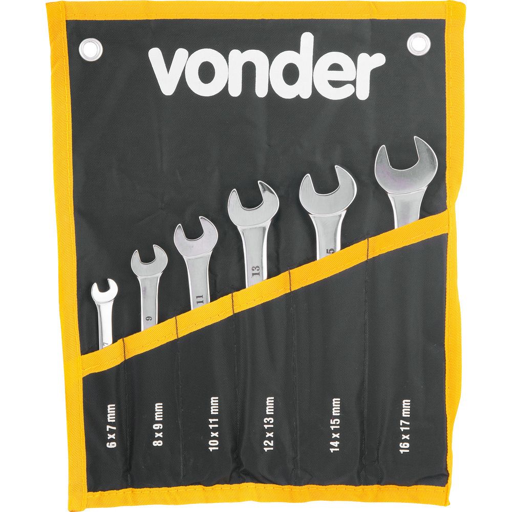 Jogo Chave Fixa 6-17mm Cromo Cromada 6 pçs Est Vonder