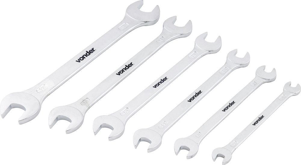 Jogo Chave Fixa 6-17mm Cromo Fosco 6 pçs Supor Vonder - Guimepa