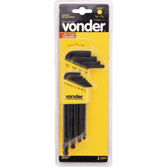 Jogo Chave Allen 1/16-3/8 Tipo L Abaulada Curta Vonder