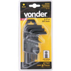 Jogo Chave Allen 1,5-10,0mm Tipo L Abaulada Curta Vonder