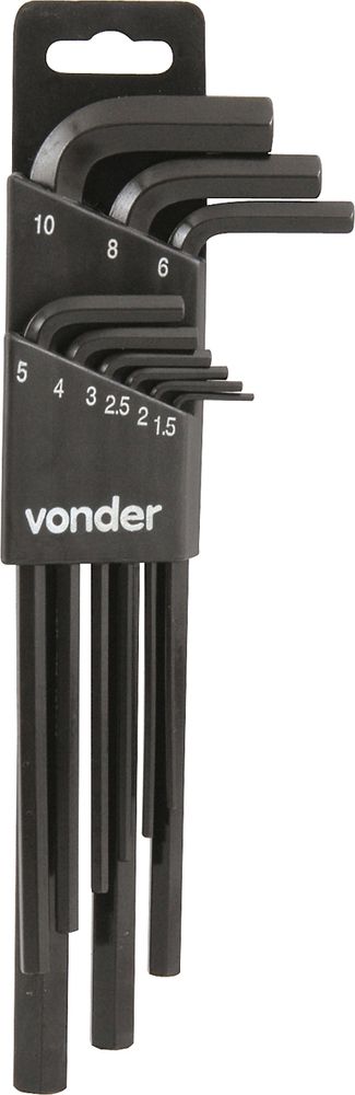 Jogo Chave Hexagonal Allen 1,5-10,0mm Tipo L Vonder