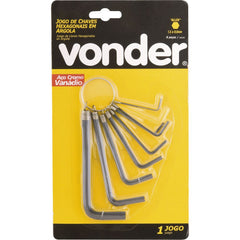 Jogo Chave Hexagonal Allen 1,5-8,0mm Tipo L Curta Vonder