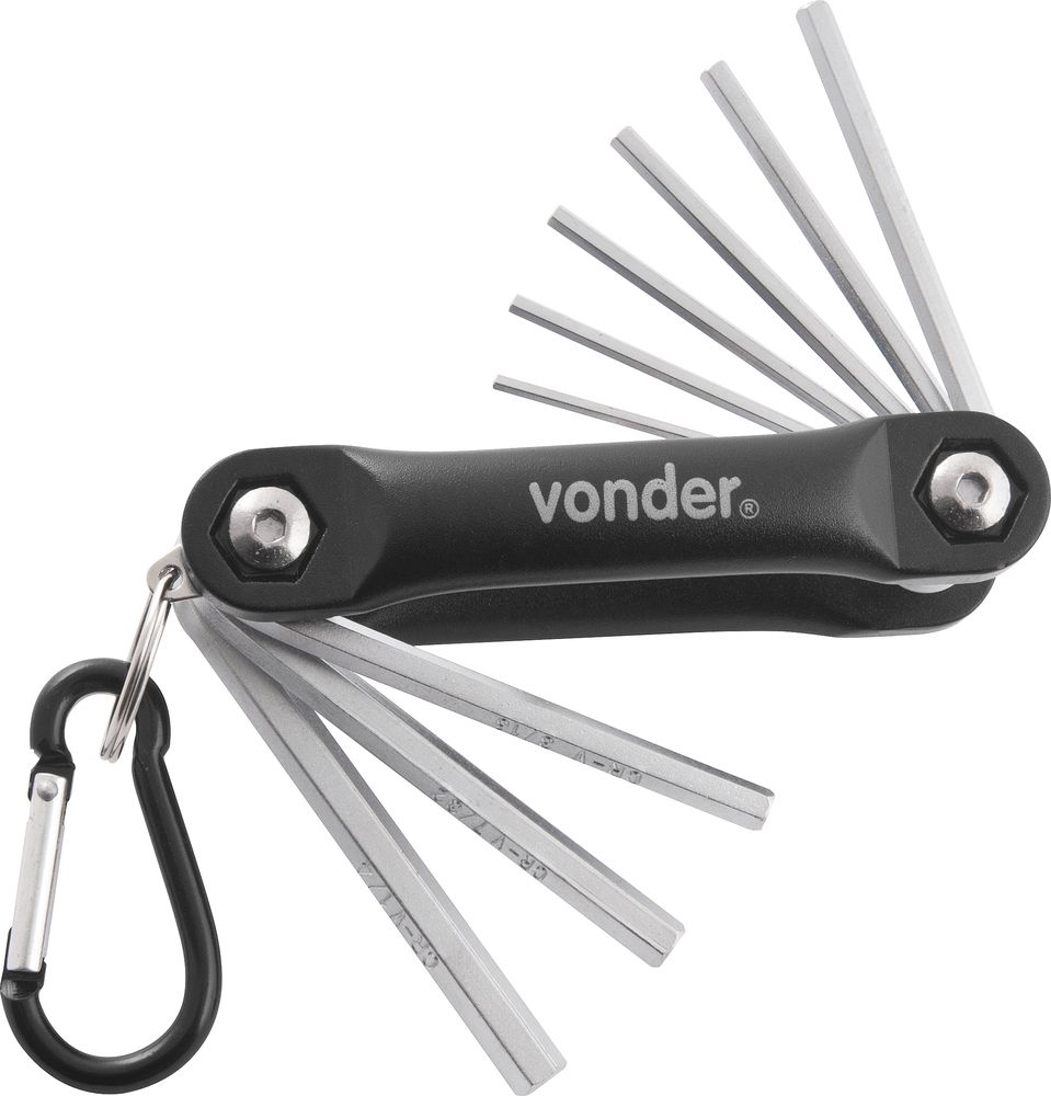 Jogo Chave Hexagonal Allen 5/64-1/4  Canivete Alumínio Cromo