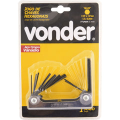 Jogo Chave Allen Combinado 1,5-6,0mm 1/16-1/4 Can Vonder