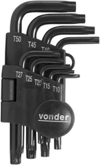 Jogo Chave Torx T10-t50 Tipo L Curta Cromo Vanádio 9 Vonder