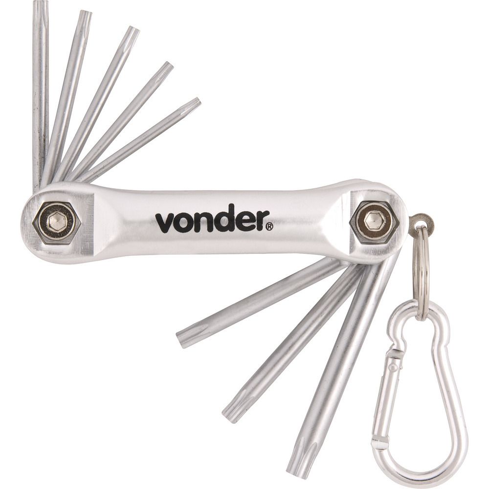 Jogo Chave Torx T9-t40 Canivete Alumin. Cromo 8 Vonder