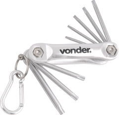 Jogo Chave Torx T9-t40 Canivete Alumin. Cromo 8 Vonder