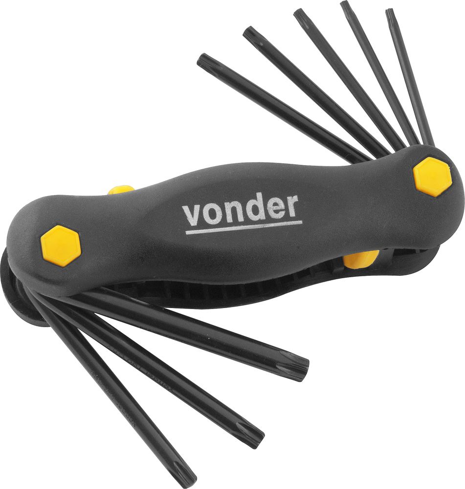 Jogo Chave Torx T9-t40 Canivete Plástico Cromo 8 Vonder