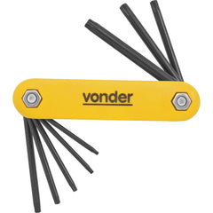 Jogo chave torx t9-t40 canivete plástico c/ 8 pç vtx2 Vonder