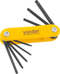 Jogo chave torx t9-t40 canivete plástico c/ 8 pç vtx2 Vonder