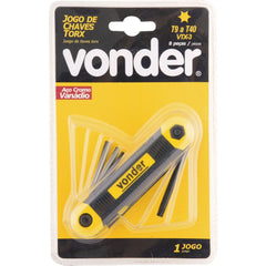 Jogo Chave Torx T9-t40 Canivete Plástico Cromo 8 Vonder