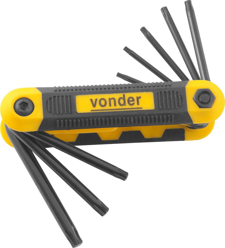 Jogo Chave Torx T9-t40 Canivete Plástico Cromo 8 Vonder