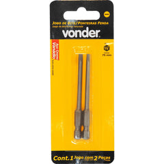 Jogo Bits/ponteiras Fenda Sextavado 1/4 4mmx75mm Vonder