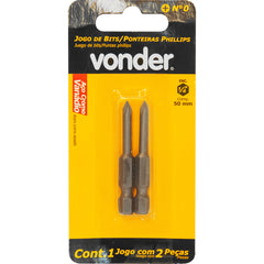 Jogo Bits/ponteiras Phillips Encaixe Sextavado 1/4 N Vonder