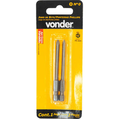 Jogo Bits/ponteiras Phillips Encaixe Sextavado 1/4 N Vonder