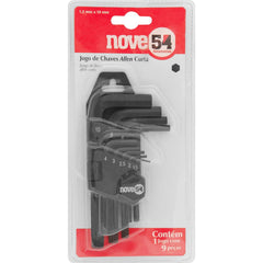 Jogo de Chaves Allen Curta 1,5mm à 10mm 9 Peças - Nove54