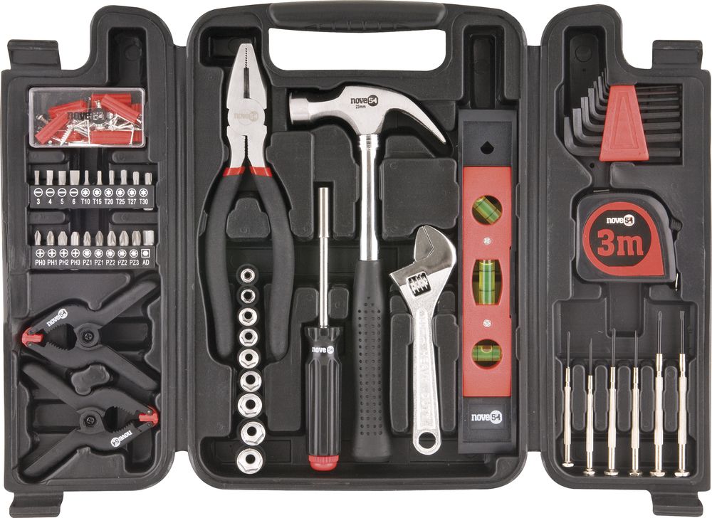 Jogo de ferramentas com 131 peças aço carbono jf131 - Nove54