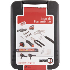 Jogo de ferramentas com 131 peças aço carbono jf131 - Nove54