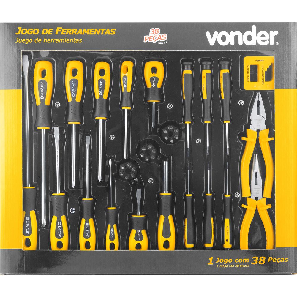 Jogo de Ferramentas com 38 Peças Vonder