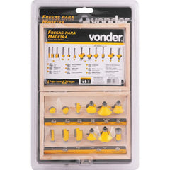Jogo fresa vídea para madeira com 12 peças - Vonder