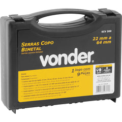 Jogo Serra Copo Aço Rápido 22-64mm Bimetálica Metal Vonder