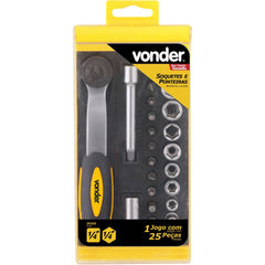 Jogo Soquete Sextavado Bits Ponteiras 1/4 4-13mm Vonder