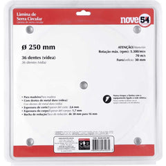 Lâmina de serra circular vídea 250mm 36 dentes Nove54