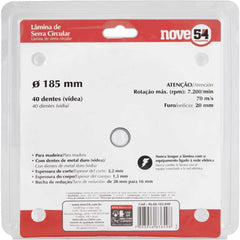 Lâmina Serra Circular Vídea 185mm 40 Dentes Furo 20mm Nove54