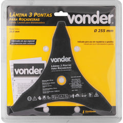 Lâmina 3 Pontas para Roçadeira 255x20,0x3,8mm - Vonder
