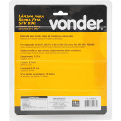 Lamina Para Serra Fita 12 Dentes SFV090 Vonder