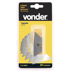 Lamina p/ estilete trapezoidal c/ 10 peças cartela Vonder