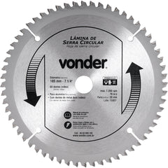 Lâmina Serra Circular Vídea 185x20x2,8mm 60D 7200 Rpm Vonder