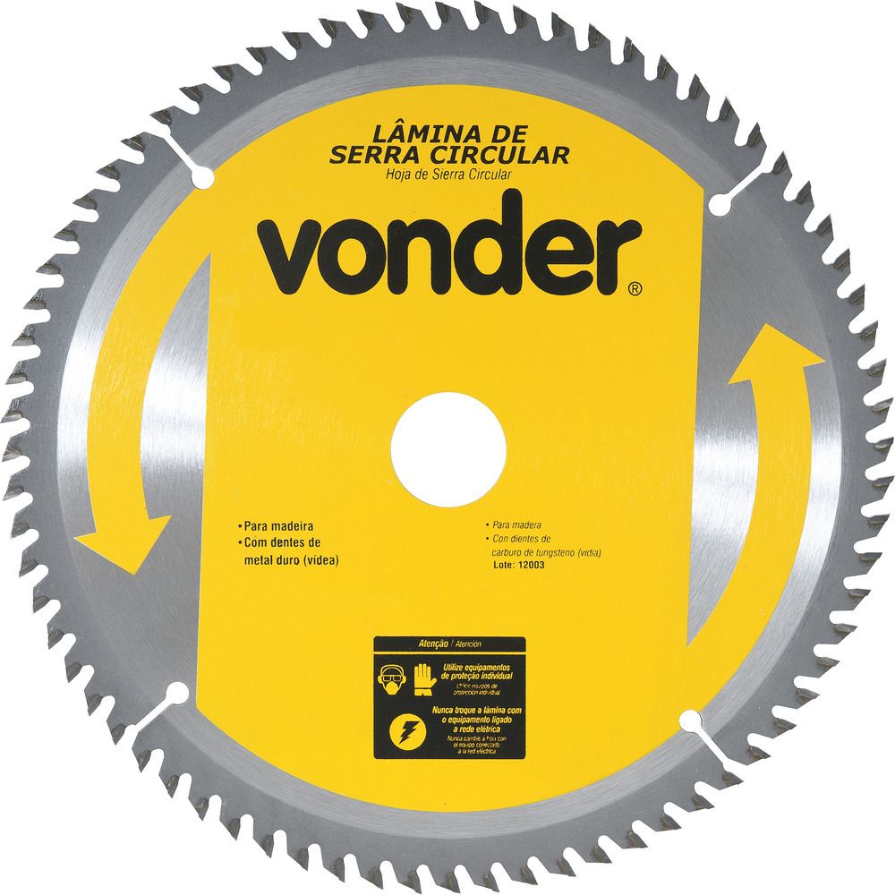 Lâmina Serra Circular Vídea 235x30x3,0mm 60D 5600 Rpm Vonder