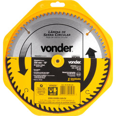 Lamina Serra Circ Vídea 250x80d 5300rpm Para Alu. Vonder