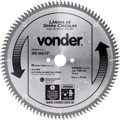 Lâmina Serra Circular Vídea 300x30x3,0mm 96D 4000 Rpm Vonder