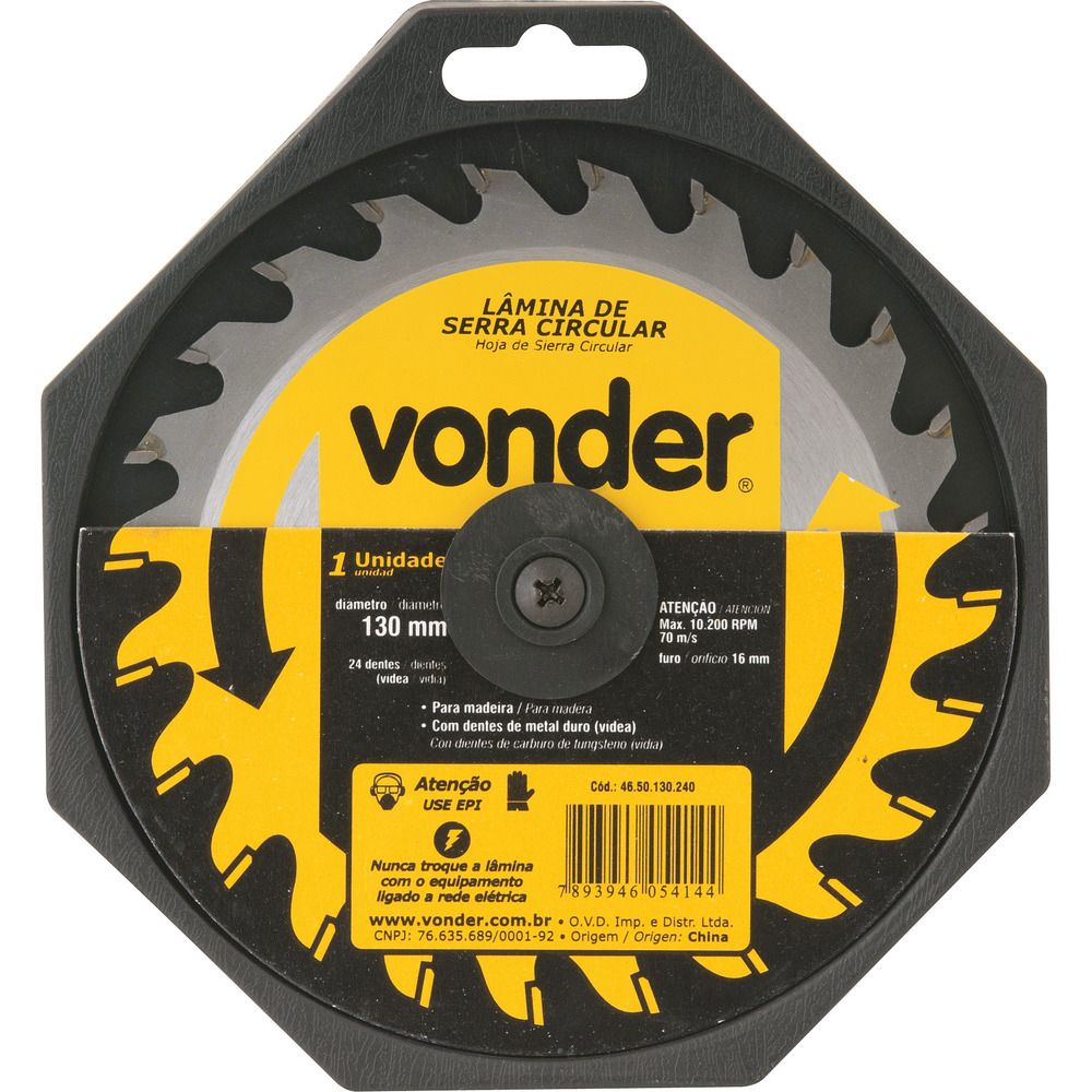 Lâmina Serra Circular Vídea 400x30x4,5mm 24D 3300 Rpm Vonder