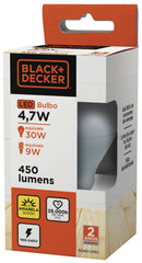 Lâmpada LED Bulbo A55 7W 3000K Black+Decker