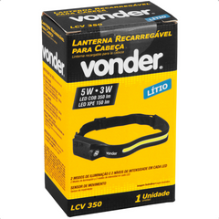 Lanterna para Cabeça Recarregável LCV350 Vonder