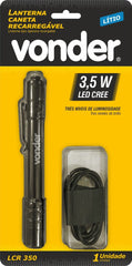 Lanterna Caneta Led Cree Recar Lcr350 Vonder