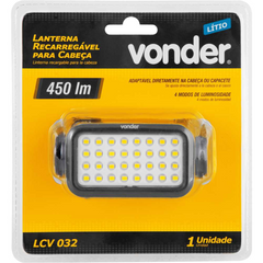 Lanterna LED Recarregável para Cabeça LCV 032 Vonder