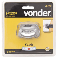 Lanterna 5 leds lc005 para cabeça 3AAA Vonder