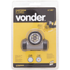 Lanterna 6 leds lc007 para cabeça 3AAA Vonder