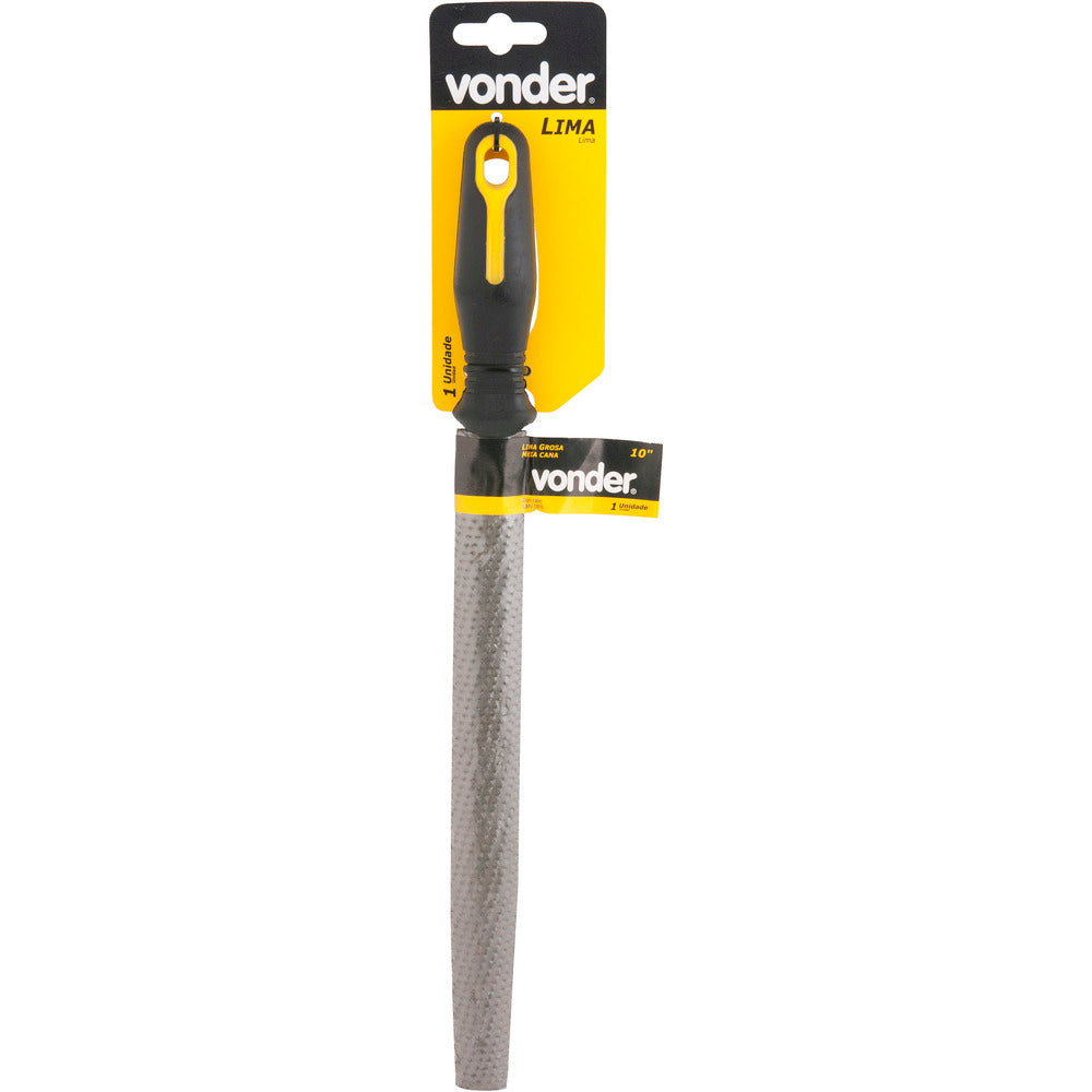 Lima grosa meia cana 10" com cabo plástico Vonder