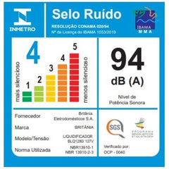 Liquidificador BLQ1280P 1150W Britânia Preto 2,7L Com Lâminas em Aço Inox 127V
