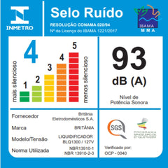 Liquidificador BLQ1300V 1200W Britânia 3L Vermelho Com 6 Lâminas em Aço Inox 127V