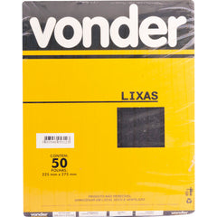 Lixa folha d'agua g150 225x275mm vdt-23 c/ 50 peças Vonder